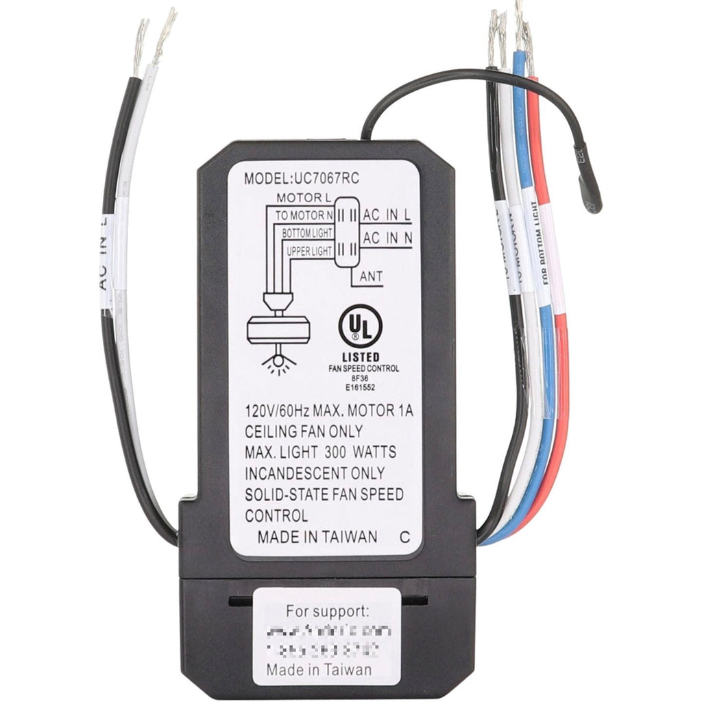 Anderic UC7067GMRX / FAN28R-UD Ceiling Fan Receiver for Hampton Bay and Other | 3-Speed Fans with Up Lights / Down lights - UC7067RYGA